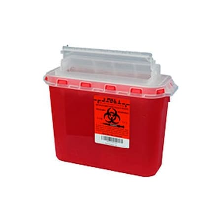 Ppi Plasti-Products 5.4 Qt. Sharps Container, For Use with BD Wall Cabinet, Red, Case of 20 143154